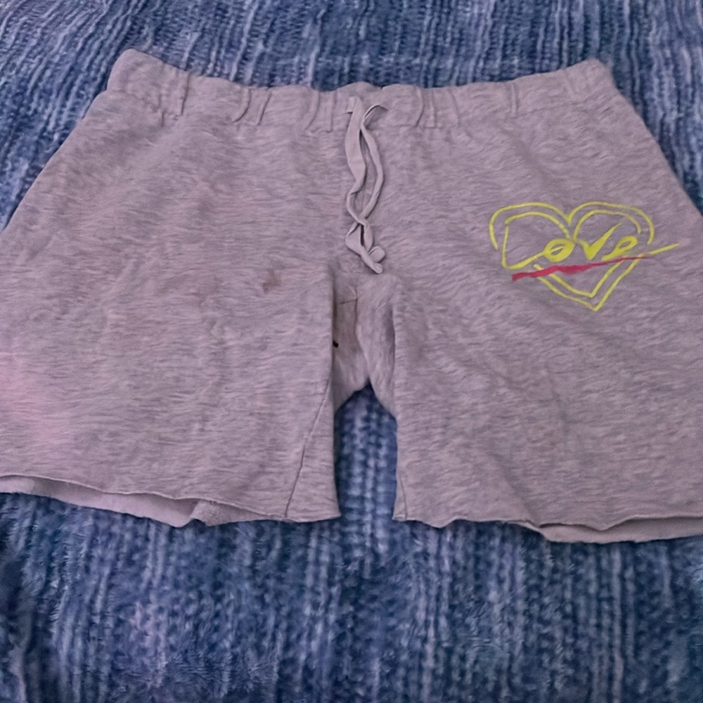 Gray shorts love heart